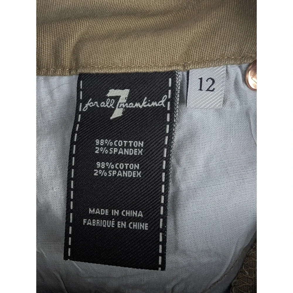 7 For All Mankind Slimmy Pants Boys 12 Khaki Slim Straight Leg 7FBB2919 NEW